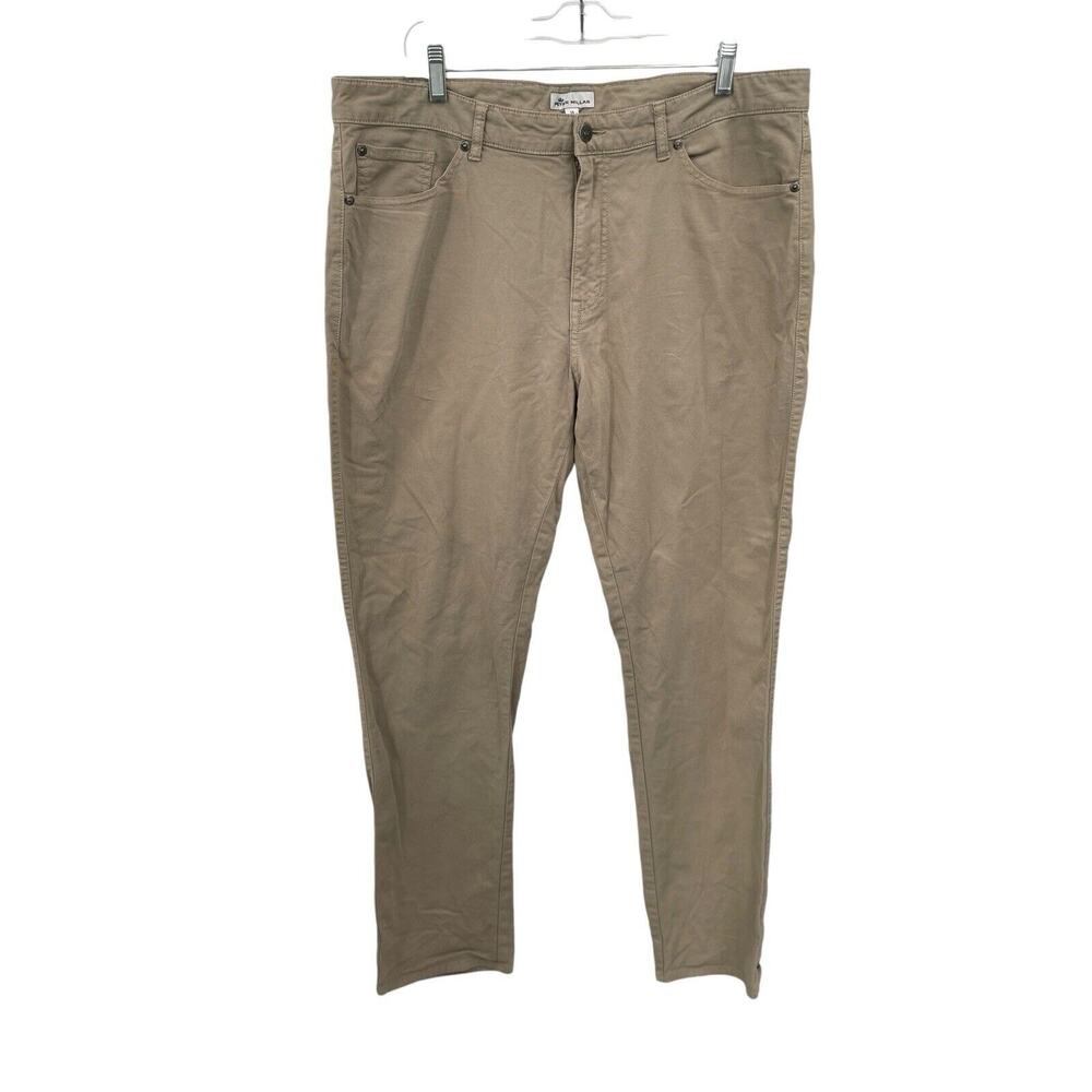 Peter Millar Crown Vintage 5 Pocket Canvas Pants Khaki Size 38 X 33